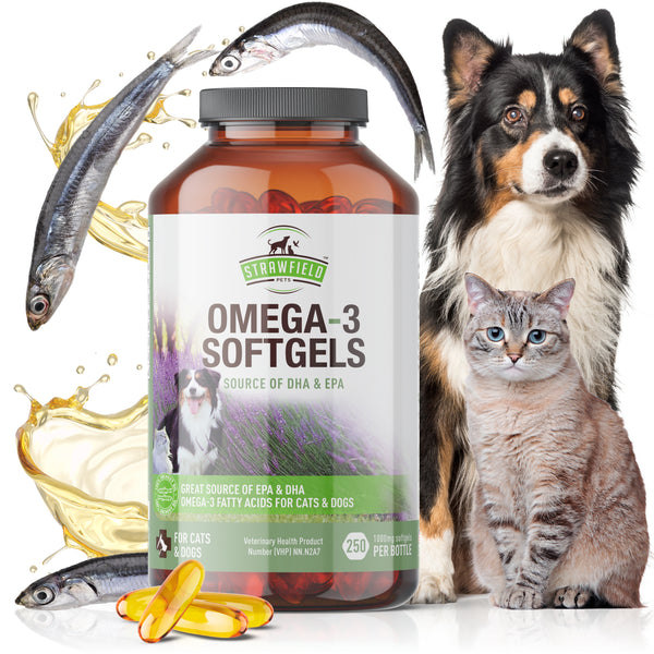 Omega 3 Soft Gels 1000 mg 250 Capsules Strawfield Pets