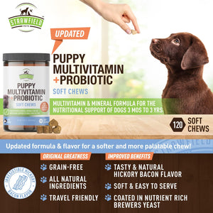 Puppy Multivitamins - 120 Grain-Free Soft Chews - Flavor options!