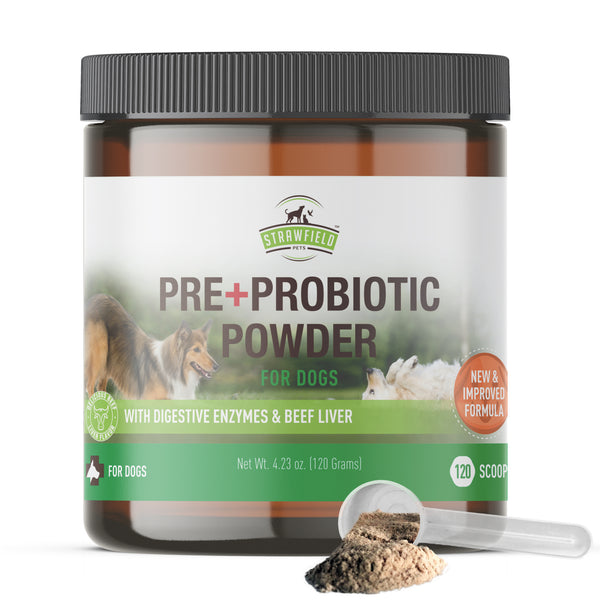 Pre + Probiotic Powder for Dogs - 120 Scoops - Strawfield Pets