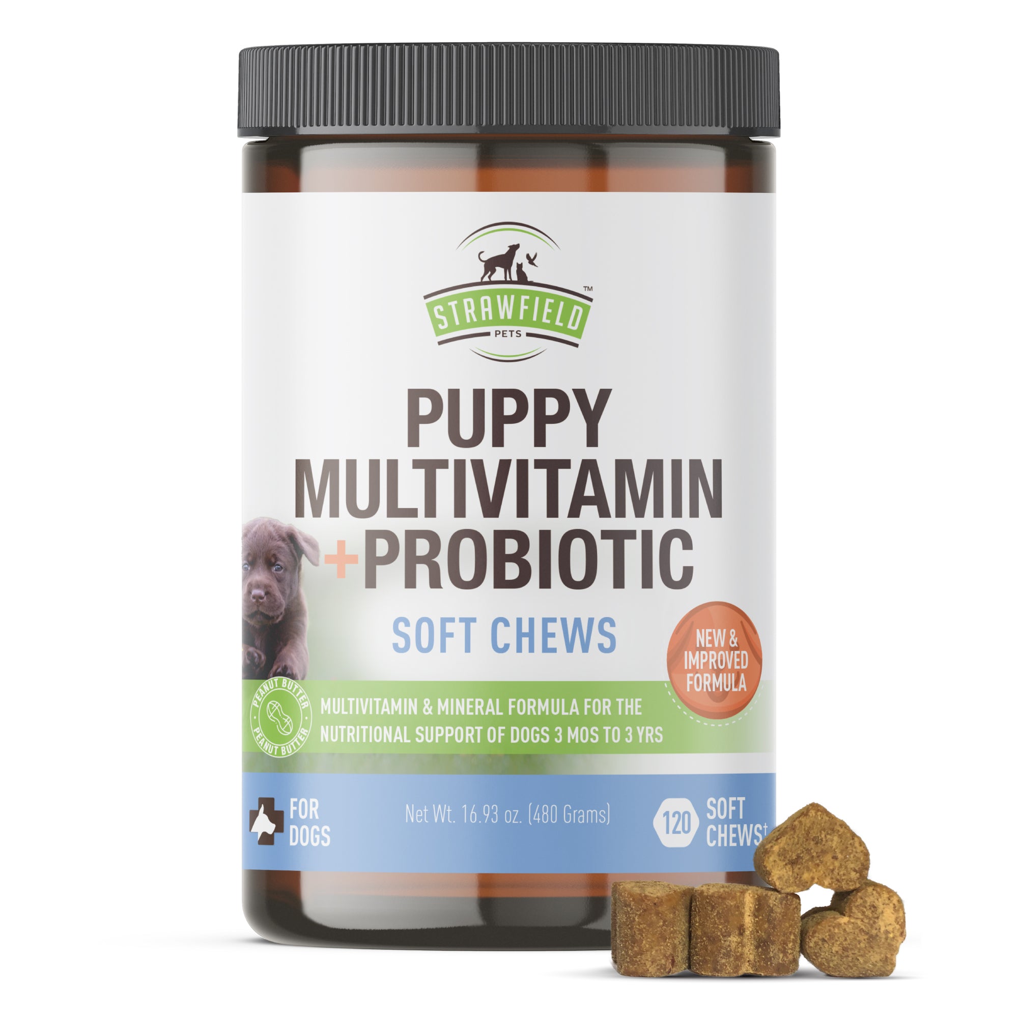 Puppy Multivitamin + Probiotic - 120 Softchews - Flavor Options!