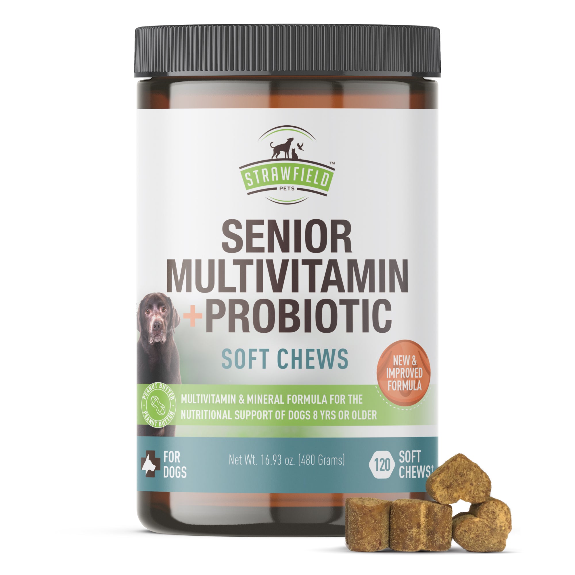 Senior Multivitamin + Probiotic - 120 Softchews - Flavor Options!