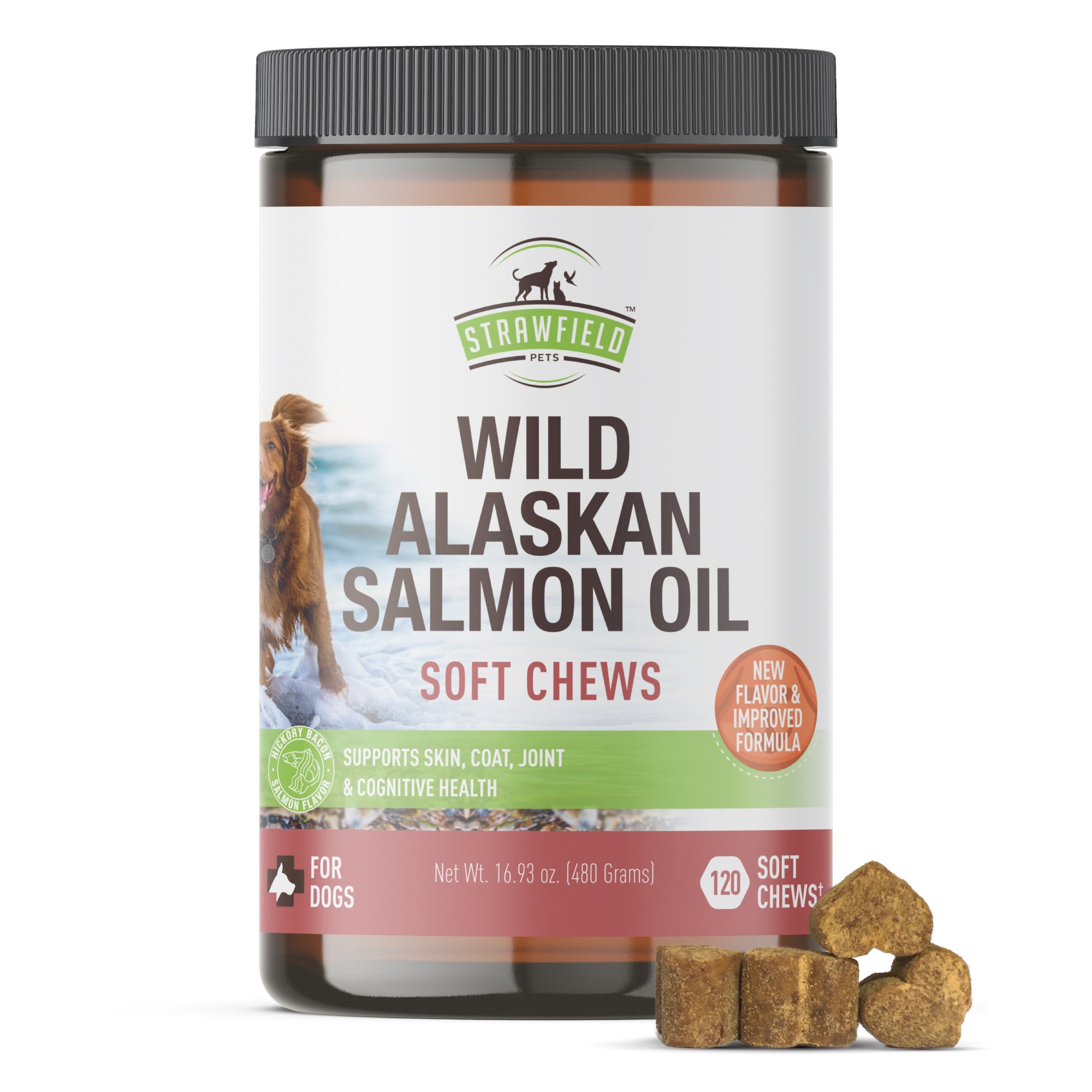 Wild Alaskan Salmon Oil Chews for Dogs - 120 Softchews