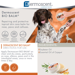 Dermoscent Dog Paw Balm - 50ml Jar - Organic Moisturizer for Elbow, Paw Pads and Nose - Cracked & Dry Skin Relief